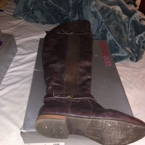 Brown high boots